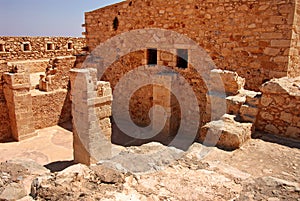 Wall in Firka fortress at sun day