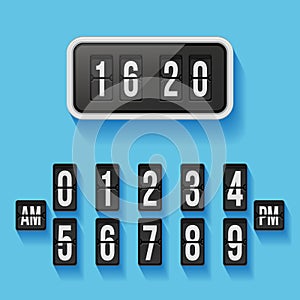 Wall flap counter clock vector template