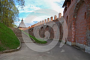 The wall of the fortress city of Smolensk, Russia