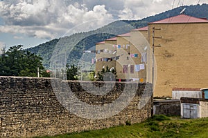 Wall of fortress in Zaqatala, Azerbaij