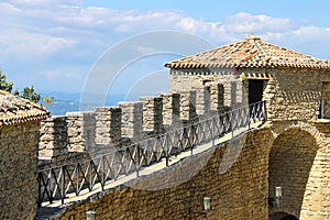 The wall of fortresses Guaita on Mount Titan.