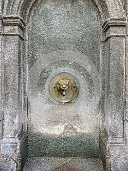 Wall fountain at the entrance to Kalemegdan Fortress, Belgrade, Serbia
