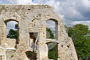 Wall fragment of Haapsalu Episcopal Castle. Medieval Castle of Bishop, Estonia.