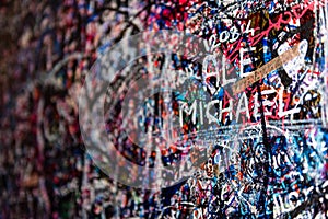 The wall full of messages, Verona, Italy.