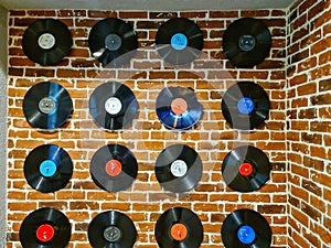 Wall full of vinyls