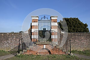 Wall and gate around Hampton Court Palace Grounds