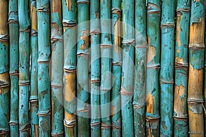 A wall of green bamboo sticks, in high resolution and high quality.