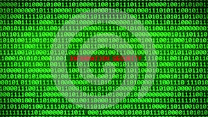 Wall of Green Binary Code Revealing INFORMATION SECURITY Data Matrix Background