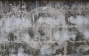 Wall grunge brick black and white gray background / Monochrome abstract texture The condition is old and worn down. The color