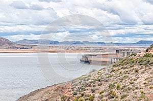 Wall of the half full Gariep Dam photo