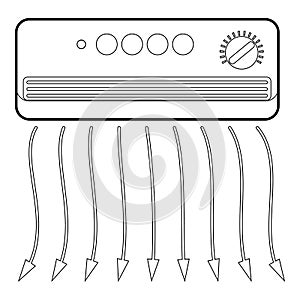 Wall heater icon, outline style