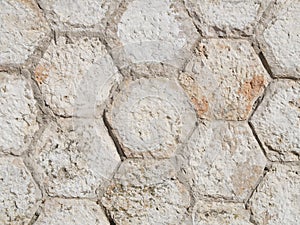 Wall hexagonal stones