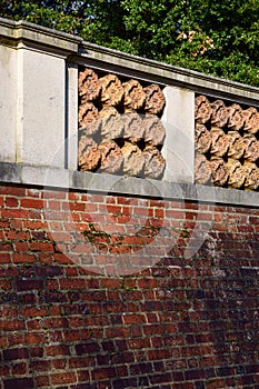Wall of Holland House, originally known as Cope Castle, was an early Jacobean country house in Kensington, London