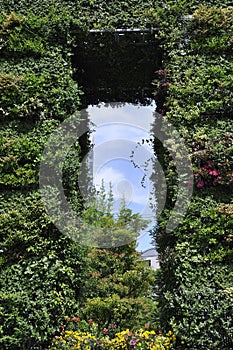 Wall of Hope the green monument from Umeda Sky Tower Garden from Osaka City in Japan