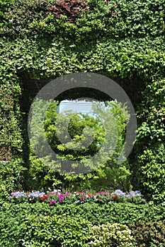 Wall of Hope the green monument from Umeda Sky Tower Garden from Osaka City in Japan