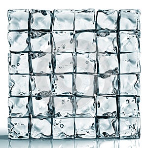 Wall of ice cube bricks