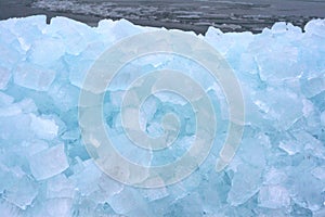 A wall of ice floes in drifting ice, Netherlands