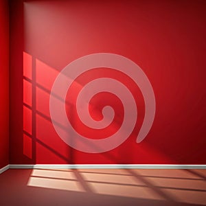 Wall interior background with red shadow