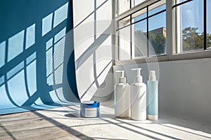 Wall interior with shadow from window in studio