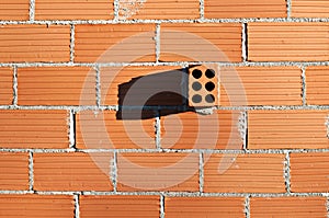 Wall with isolated brick