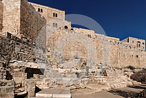 Wall of Jerusalem Old City near the Dung gate