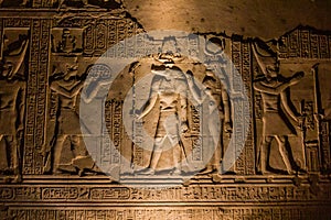 Wall in Kom Ombo temple, Egy