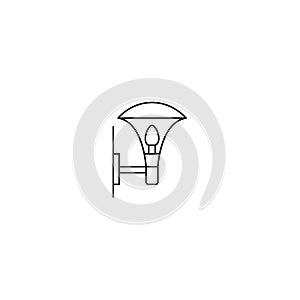 Wall lamp black sign icon. Vector illustration eps 10