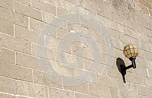 Wall lamp on old building at Otaru, Hokkaido, Japan. photo