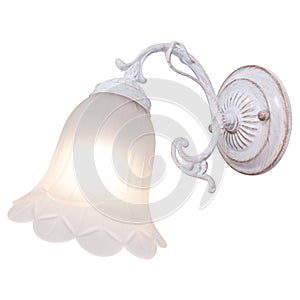 Wall lamp in vintage style on an isolated white background.