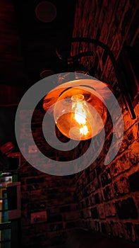 The Vintage Elegance of an Old-Designed Wall Lamp.