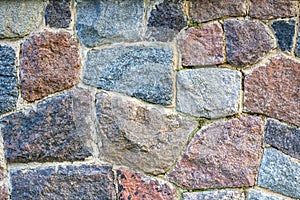 Wall of large colored stones