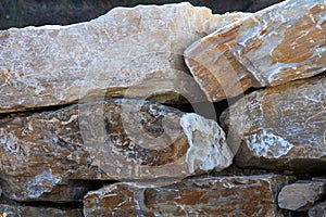 Wall of large marble stones