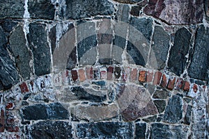 Wall of large natural stones.