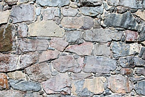 Wall of large natural stones