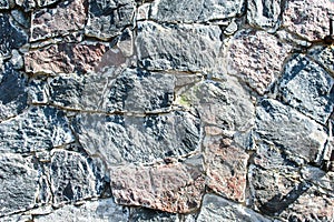 Wall of large natural stones