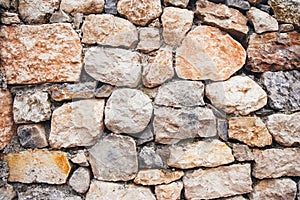 Wall of large natural stones