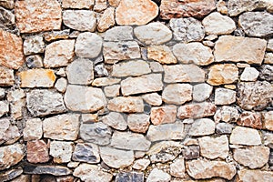 Wall of large natural stones