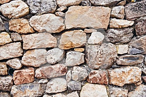 Wall of large natural stones