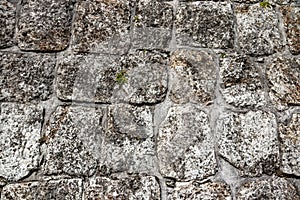 Wall of large stones. The Mayan Great Piramide. Uxmal. photo