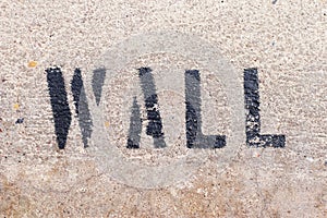 Wall letters on the marble wall