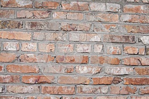 A wall lined with red brick