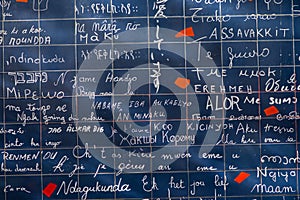 Wall of love in Paris, France
