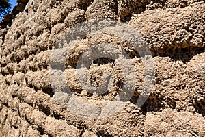 Wall made with adobe bricks