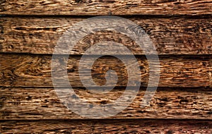 Wall made of horizontal dark brown boards