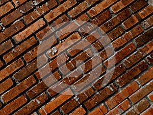 Wall made of red bricks. Neat texture, pattern