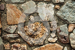 Wall made of rough stones forming a singular background