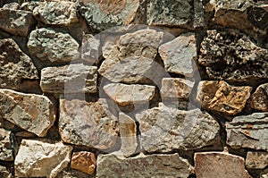 Wall made of rough stones forming a singular background