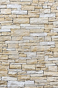 Wall made from sandstone bricks