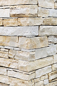 Wall made from sandstone bricks