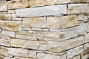 Wall made from sandstone bricks